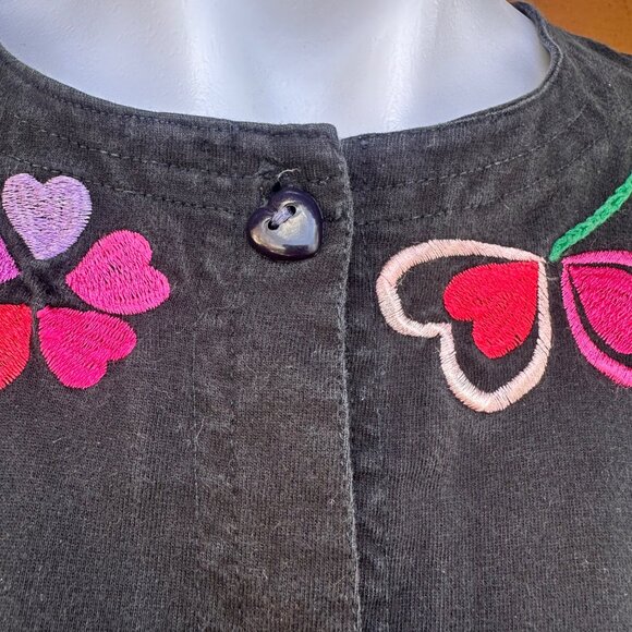 VIntage Michael Simon Lite Embroidered Black Button Down Floral Shirt Size S - Picture 6 of 10